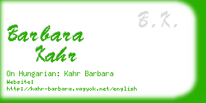 barbara kahr business card